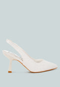 Ararki Luxurious Satin Pearl Slingback Sandals